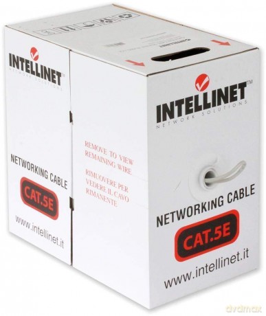 Kabel instalacyjny skrętka UTP Cat5e 4x2 linka CCA 305m szary