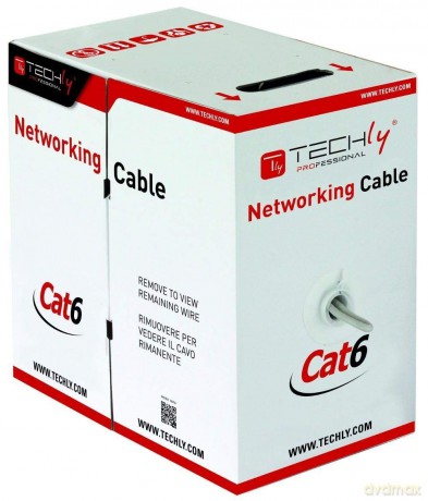 Kabel instalacyjny skrętka UTP Cat6 4x2 drut CCA 305m szary