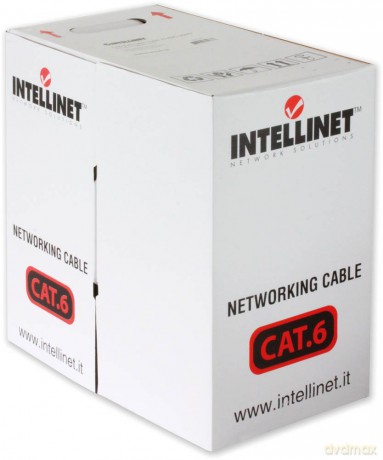 Kabel instalacyjny skrętka UTP Cat6 CCA drut, 23 AWG, 305m szary