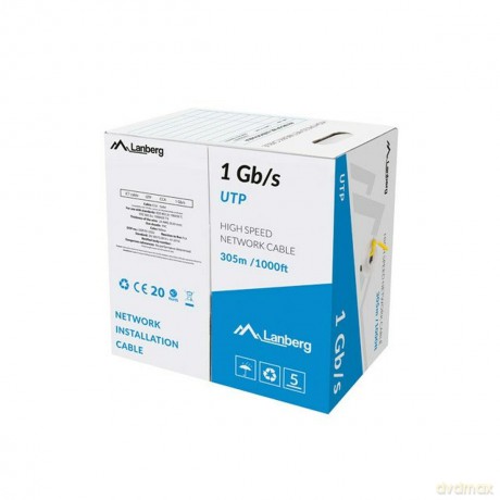 Kabel LAN UTP 1GB/S 305M drut CCA żółty