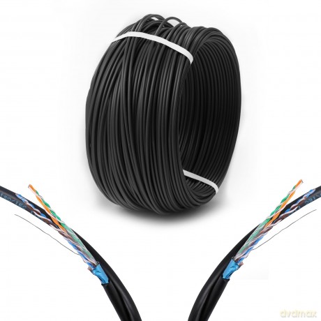 Kabel sieciowy CAT5E FTP(F/UTP) V2 zewnętrzny 100m skrętka