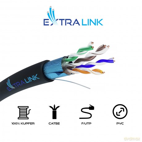 Kabel sieciowy CAT5E FTP(F/UTP) V2 zewnętrzny 100m skrętka