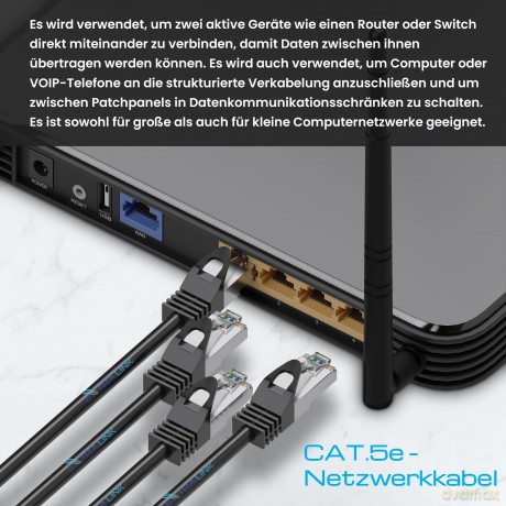 Kabel sieciowy LAN Patchcord CAT.5E FTP 10m foliowana skręcana para, miedziany
