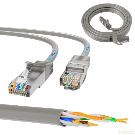 Kabel sieciowy LAN Patchcord CAT.5E UTP 1m, skręcana para, miedziany