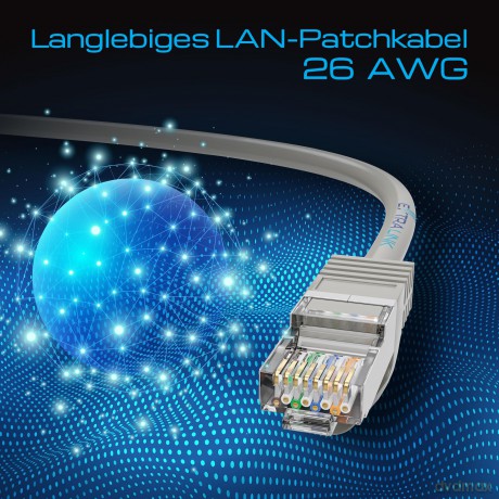 Kabel sieciowy LAN Patchcord CAT.5E UTP 2m, skręcana para, miedziany