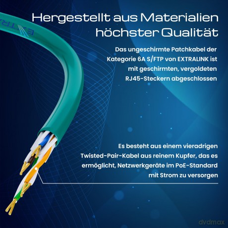 Kabel sieciowy LAN Patchcord CAT.6 FTP 1m 1GBIT foliowana skręcona para, miedziany