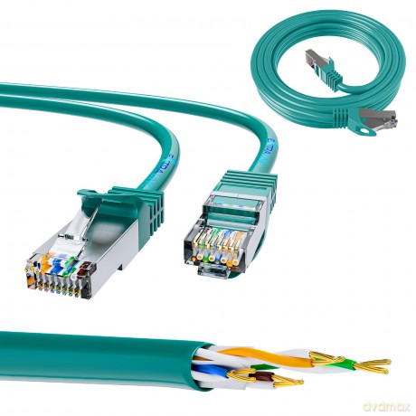 Kabel sieciowy LAN Patchcord CAT.6 FTP 2m 1GBIT foliowana skręcona para, miedziany