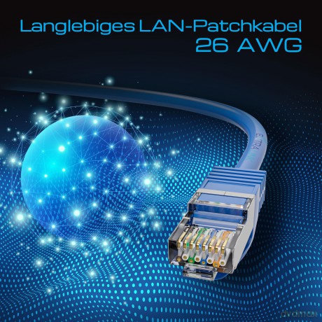 Kabel sieciowy LAN Patchcord CAT.6A S/FTP 10m 10G foliowana skręcana para, miedziany