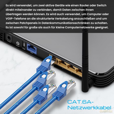 Kabel sieciowy LAN Patchcord CAT.6A S/FTP 1m 10G foliowana skręcona para, miedziany