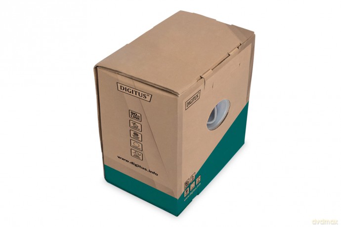 Kabel teleinformatyczny instalacyjny kat.5e, F/UTP, Eca, drut, AWG 24/1, PVC, 305m, szary, karton