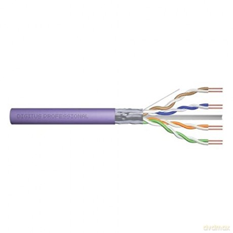 Kabel teleinformatyczny instalacyjny kat.6, F/UTP, Dca, drut, AWG 23/1, LSOH, 500m, fioletowy, szpula