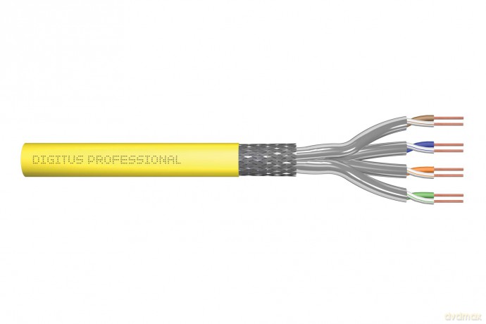 Kabel teleinformatyczny instalacyjny kat.7, S/FTP, B2ca, drut, AWG 23/1, LSOH, 500m, pomarańczowy, szpula Pomarańczowy