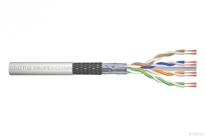 Kabel teleinformatyczny patchcordowy kat.6, SF/UTP, linka, AWG 26/7, LSOH, 305m, szary, karton