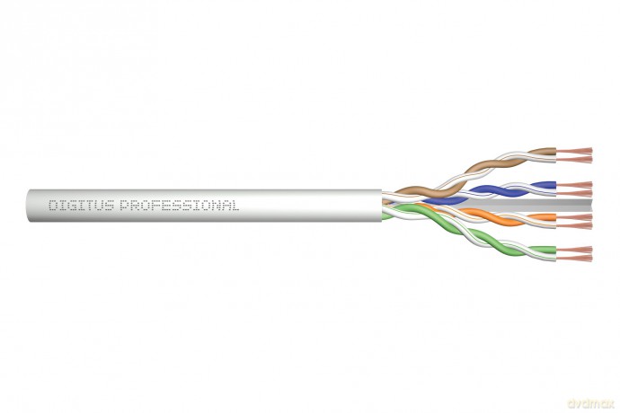Kabel teleinformatyczny patchcordowy kat.6, U/UTP, linka, AWG 26/7, LSOH, 305m, szary, karton