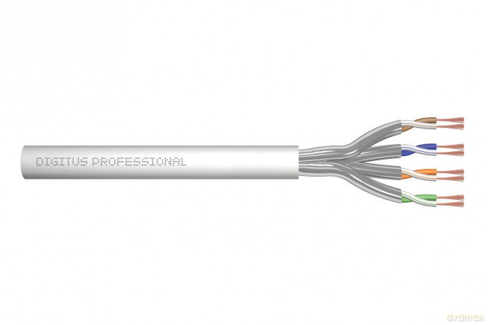 Kabel teleinformatyczny patchcordowy kat.6A, U/FTP, linka, AWG 27/7, LSOH, 305m, szary, karton