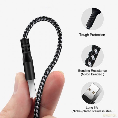 Kabel USB C fast charge 2.4A MCE482 Czarny