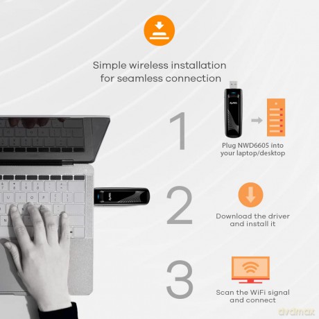 NWD6605 DualBand WiFi AC1200 USB Adapter NWD6605-EU0101F