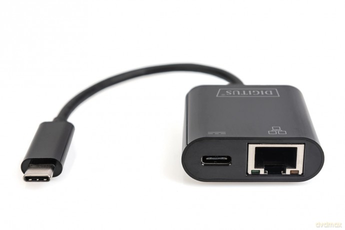 Karta sieciowa przewodowa USB 3.0 Typ C do RJ45 Gigabit Ethernet oraz 1xUSB Typ C z PD 2.0