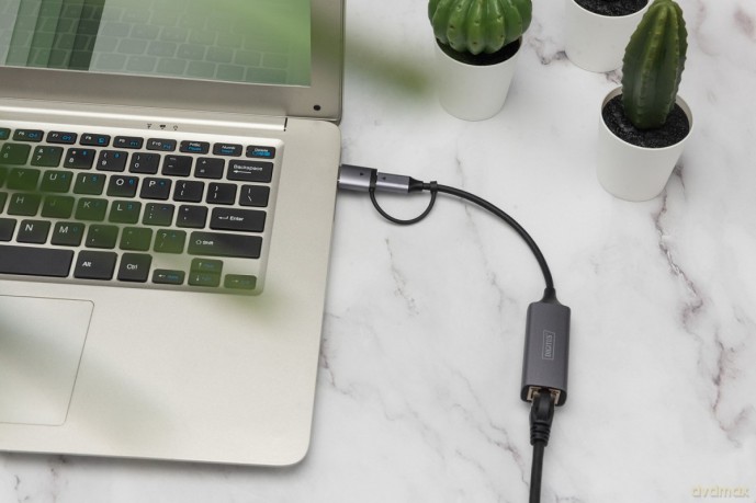 Karta sieciowa przewodowa USB 3.1 Typ C + USB A do 1x RJ45 2.5 Gigabit Ethernet 10/100/1000/2500Mbps