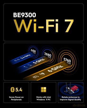 Karta sieciowa WE9300 PCI-E WiFi 7 BE9300