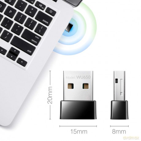 Karta sieciowa WU650 USB 2.0 AC650 Mini