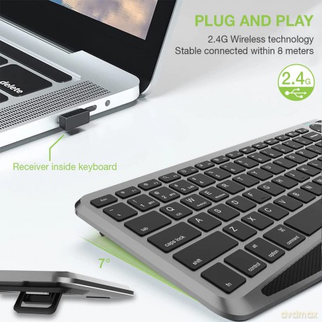 Klawiatura bezprzewodowa BT/RF 2.4GHz touchpad LED
