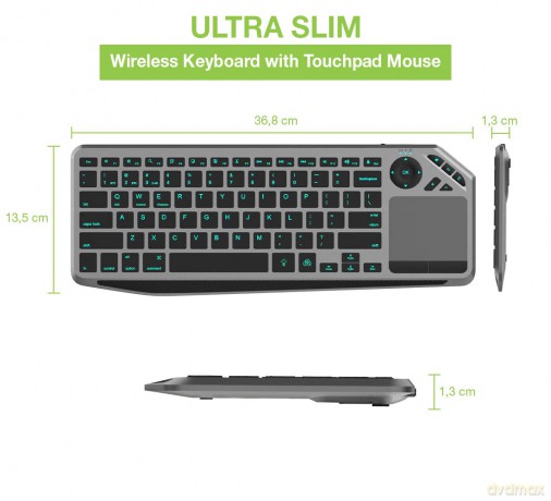 Klawiatura bezprzewodowa BT/RF 2.4GHz touchpad LED
