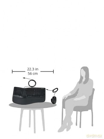 Klawiatura Ergonomic Desktop RJU-00013 czarna