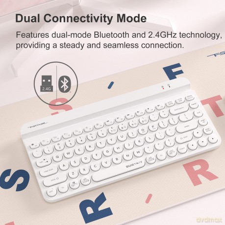 Klawiatura FStyler FBK30 biały 2.4GHz + BT (silent)