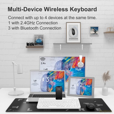 Klawiatura FStyler FBK30 biały 2.4GHz + BT (silent)