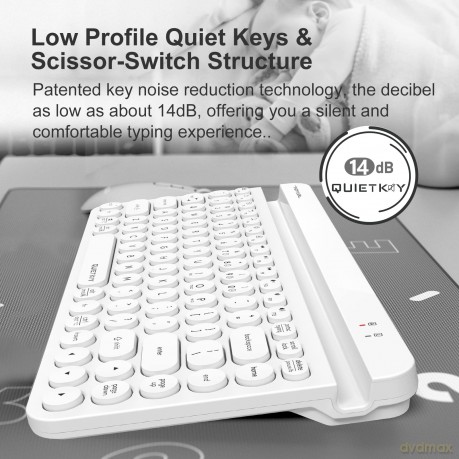 Klawiatura FStyler FBK30 biały 2.4GHz + BT (silent)