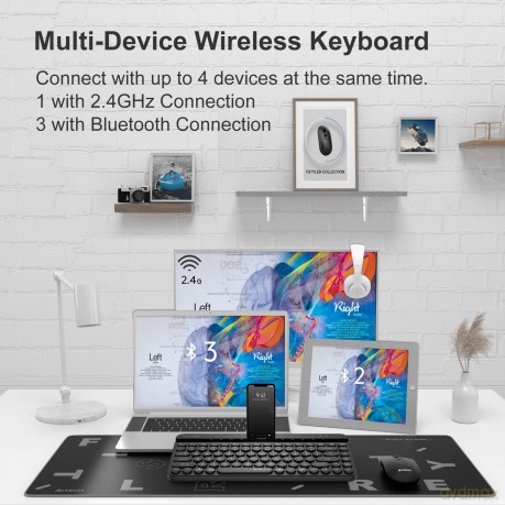 Klawiatura FStyler FBK30 czarna 2.4GHz + BT (silent)