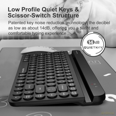 Klawiatura FStyler FBK30 czarna 2.4GHz + BT (silent)
