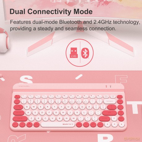 Klawiatura FStyler FBK30 Raspberry 2.4GHz + BT (silent)