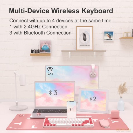 Klawiatura FStyler FBK30 Raspberry 2.4GHz + BT (silent)