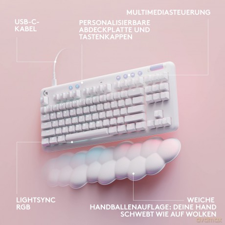Klawiatura G713 Gaming Keyboard Linear US biała