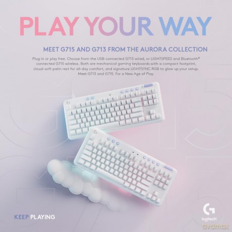 Klawiatura G713 Gaming Keyboard Tactile US Off-Biała