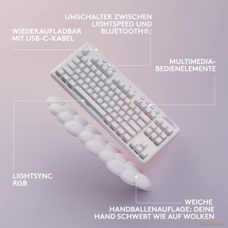 Klawiatura G715 Wireless Gaming Keyboard Linear biała