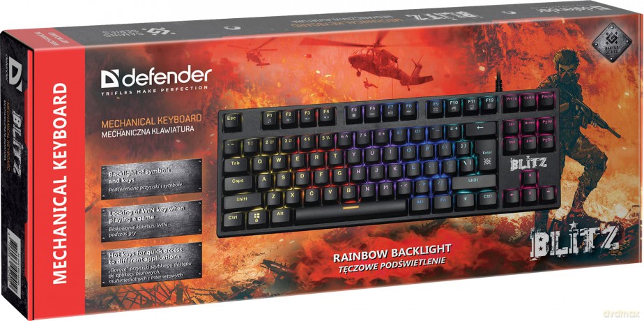 Klawiatura gamingowa BLITZ GK-240L mechaniczna podświetlenie RGB
