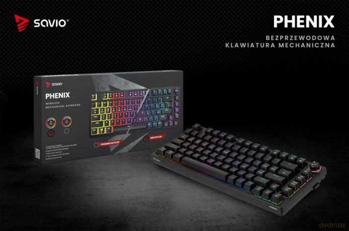 Klawiatura mechaniczna bezprzewodowa PHENIX Gateron Red Pro, ABS