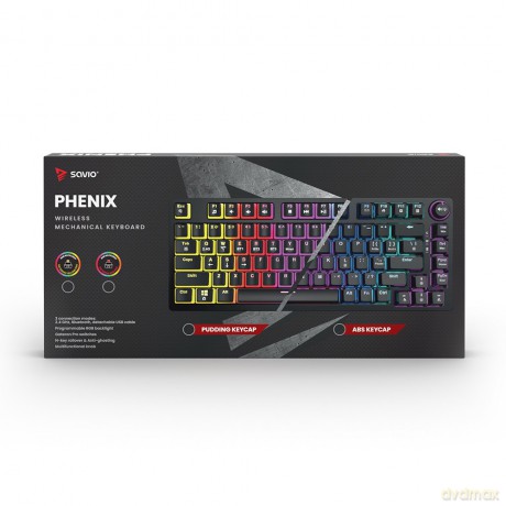 Klawiatura mechaniczna bezprzewodowa PHENIX Gateron Yellow Pro, ABS