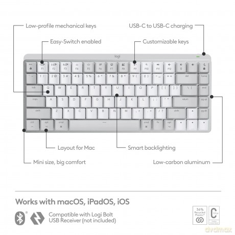 Klawiatura MX Mechanical Mini for Mac Jasnoszary 920-010799