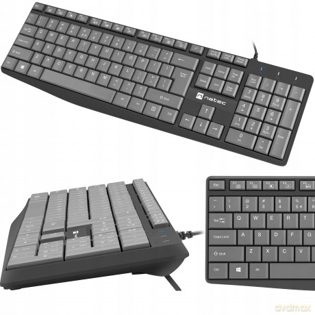 Klawiatura Nautilus US Slim 1.8m czarno-szara