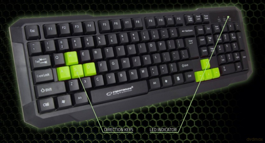 Klawiatura przewodowa Gaming Usb Aspis Zielona