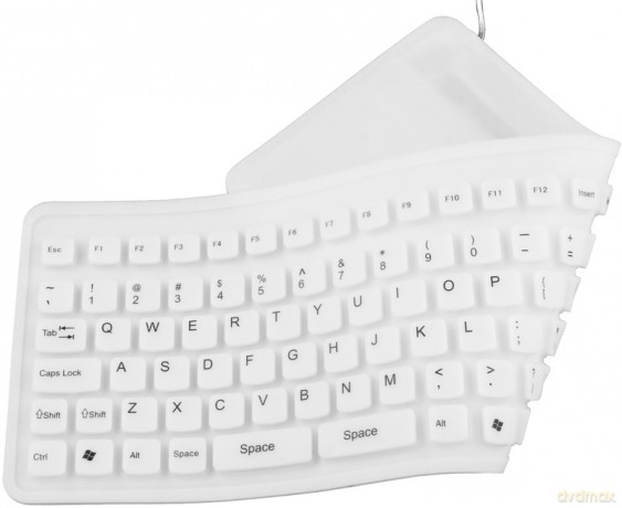KLAWIATURA SILIKONOWA EK126W USB/OTG WODOODPORNA BIAŁA