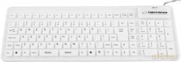 KLAWIATURA SILIKONOWA EK126W USB/OTG WODOODPORNA BIAŁA