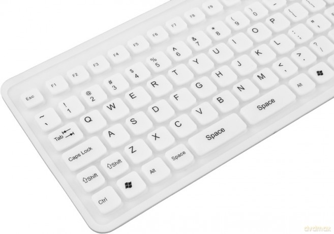 KLAWIATURA SILIKONOWA EK126W USB/OTG WODOODPORNA BIAŁA