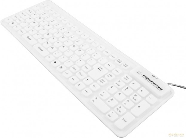 KLAWIATURA SILIKONOWA EK126W USB/OTG WODOODPORNA BIAŁA