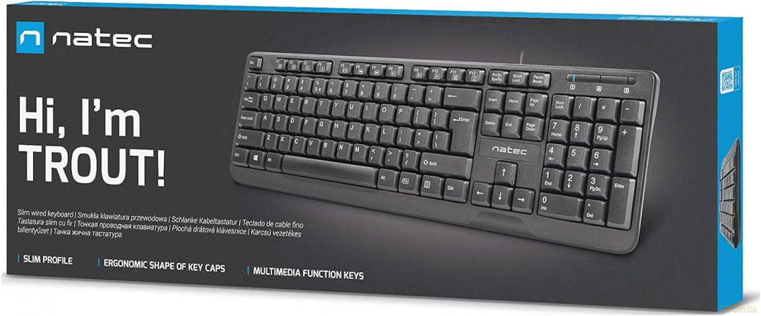 Klawiatura Trout Slim 1.8m czarna USB