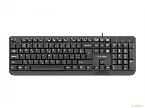 Klawiatura Trout Slim USB CZ/SK 1.8m Czarna
